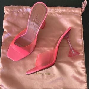 Amina Muaddi Lupita PVC pumps in Barbie pink, size 38.5